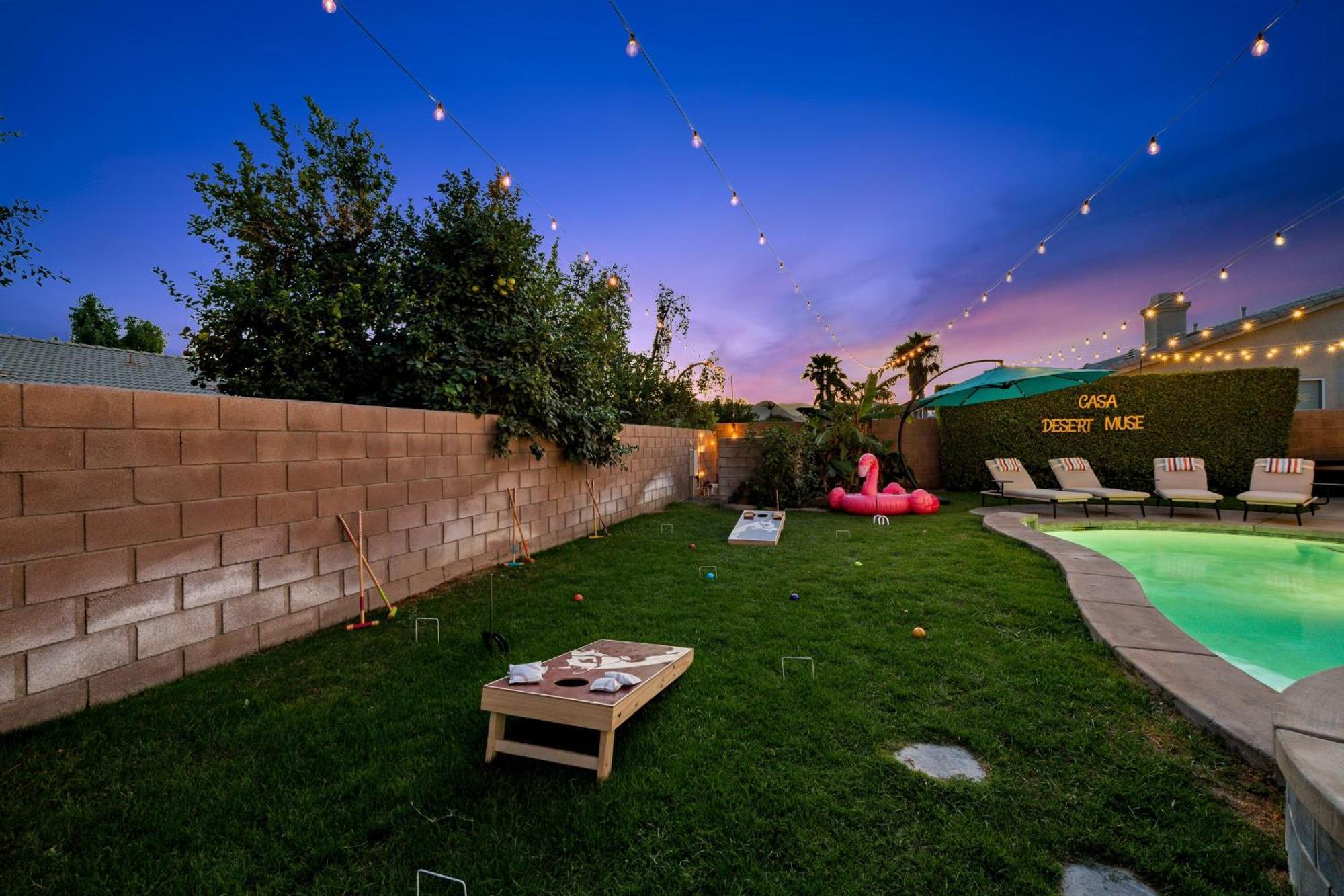 Casa Desert Muse With Heated Pool Spa Firepit Mini Golf And Games Indio Exteriör bild