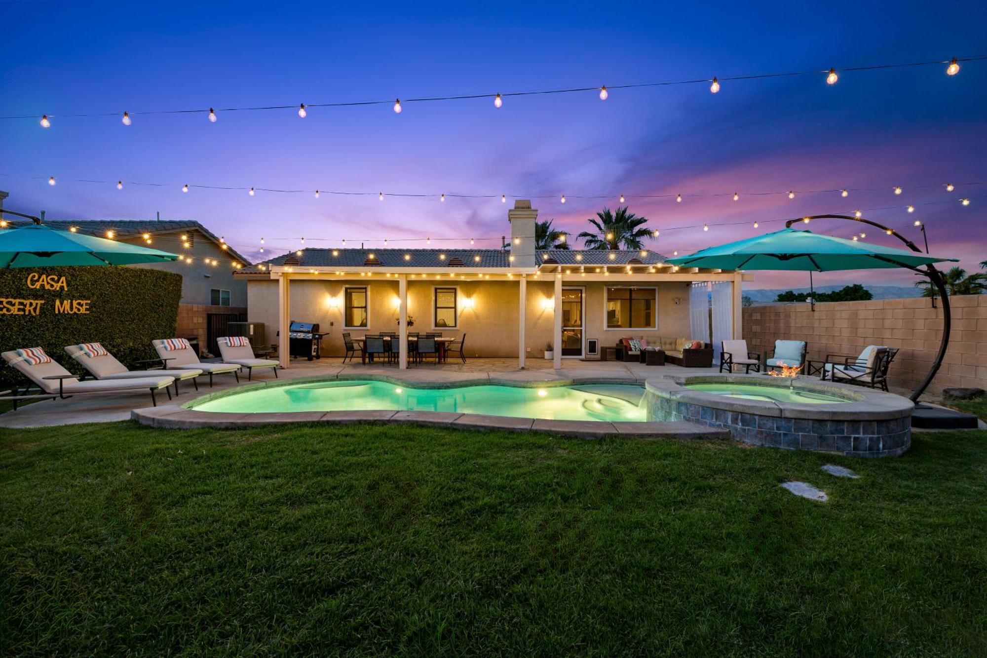 Casa Desert Muse With Heated Pool Spa Firepit Mini Golf And Games Indio Exteriör bild